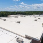 Mid,Day,Drone,Images,Of,Commercial,Roofs,Featuring,Tpo,And