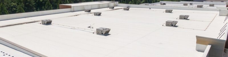 Mid,Day,Drone,Images,Of,Commercial,Roofs,Featuring,Tpo,And